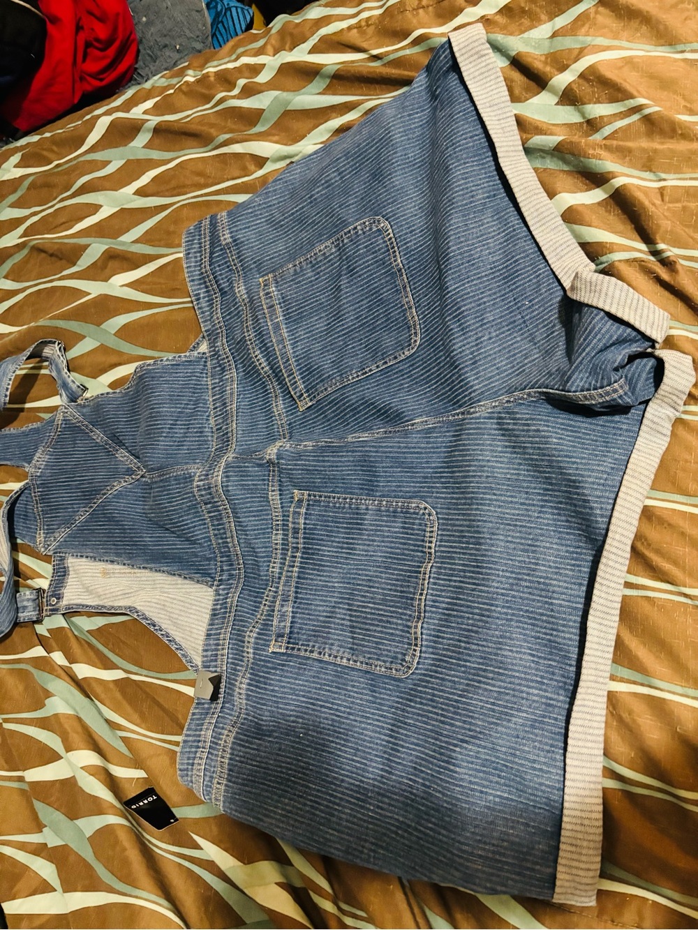 torrid Blue Corduroy Short Overalls - Picture 5 of 9